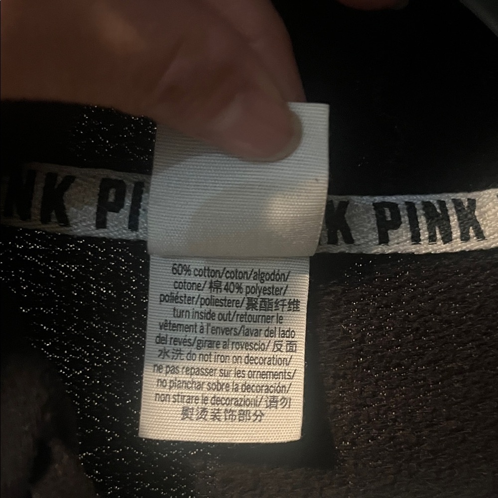 Victoria's Secret Pink Black and White Hoodie cotton - Picture 3 of 6